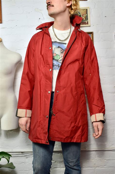 burberry brit jacket red|burberry bowpark rain jacket.